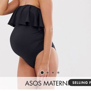 Maternity black Bandeau one piece bathing suit